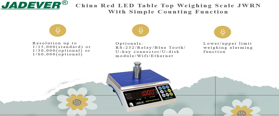 סין אדום LED שולחן משקל משקל JWRN עם פונקציית ספירה פשוטה