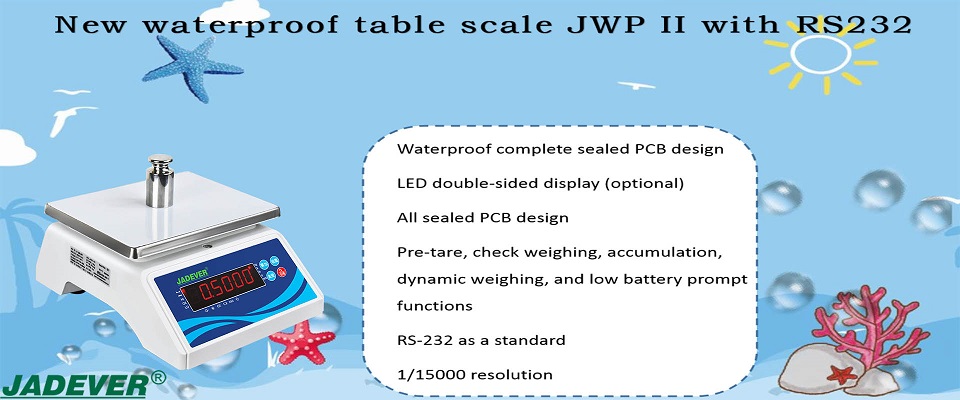 משקל שולחן חדש עמיד למים Jadever JWP II עם RS232